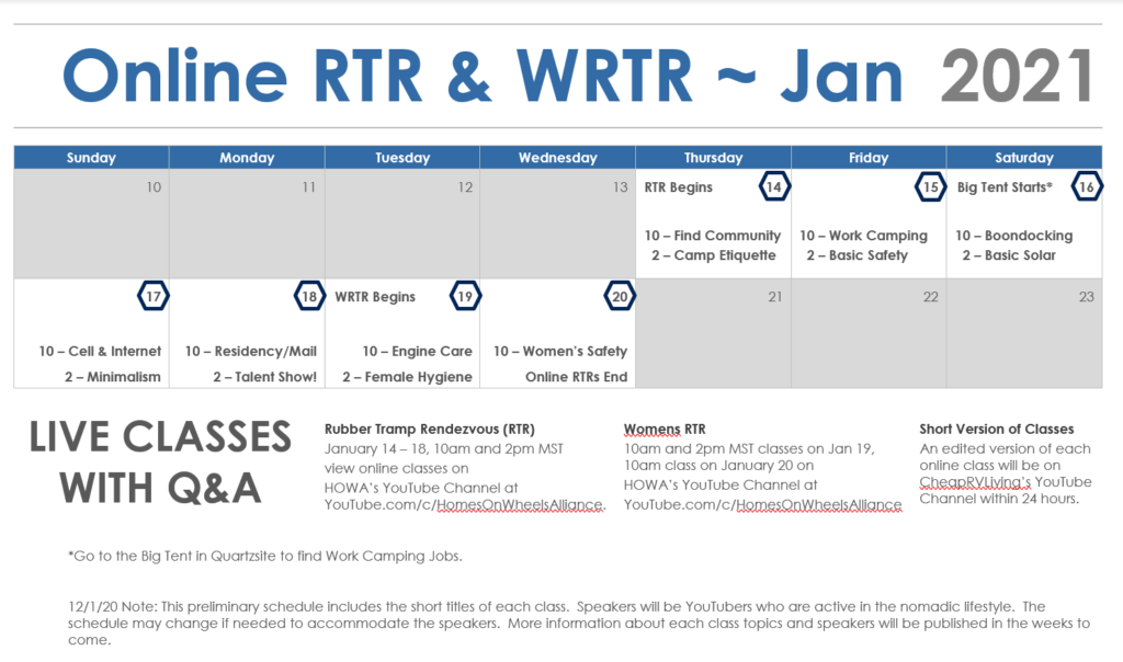 2021 Rubber Tramp Rendezvous (RTR) & Women’s RTR – Homes on Wheels Alliance